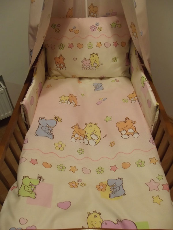 BABY povlečení do postýlky Hroch růžová