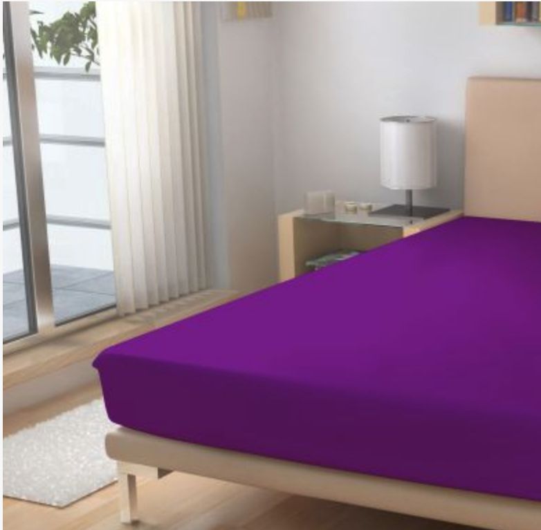 Froté prostěradlo Tmavě fialové 90x200 cm