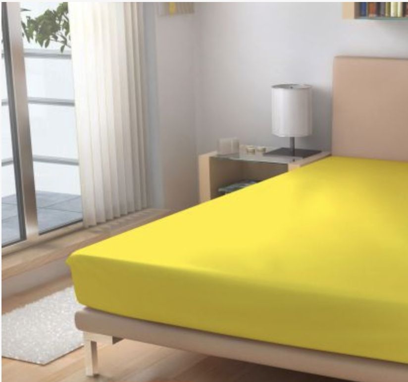 Froté prostěradlo Žluté 90x200 cm