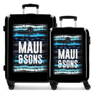 Sada cestovních kufrů ABS Maui and Sons Waves 55/69 cm