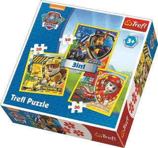 Puzzle Paw Patrol Chase, Marshal, Rubble 3v1