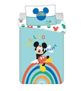 Povlečení do postýlky Mickey rainbow baby 100/135, 40/60